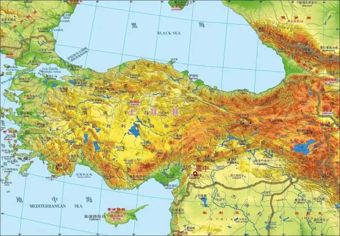 土耳其叙利亚地理位置图